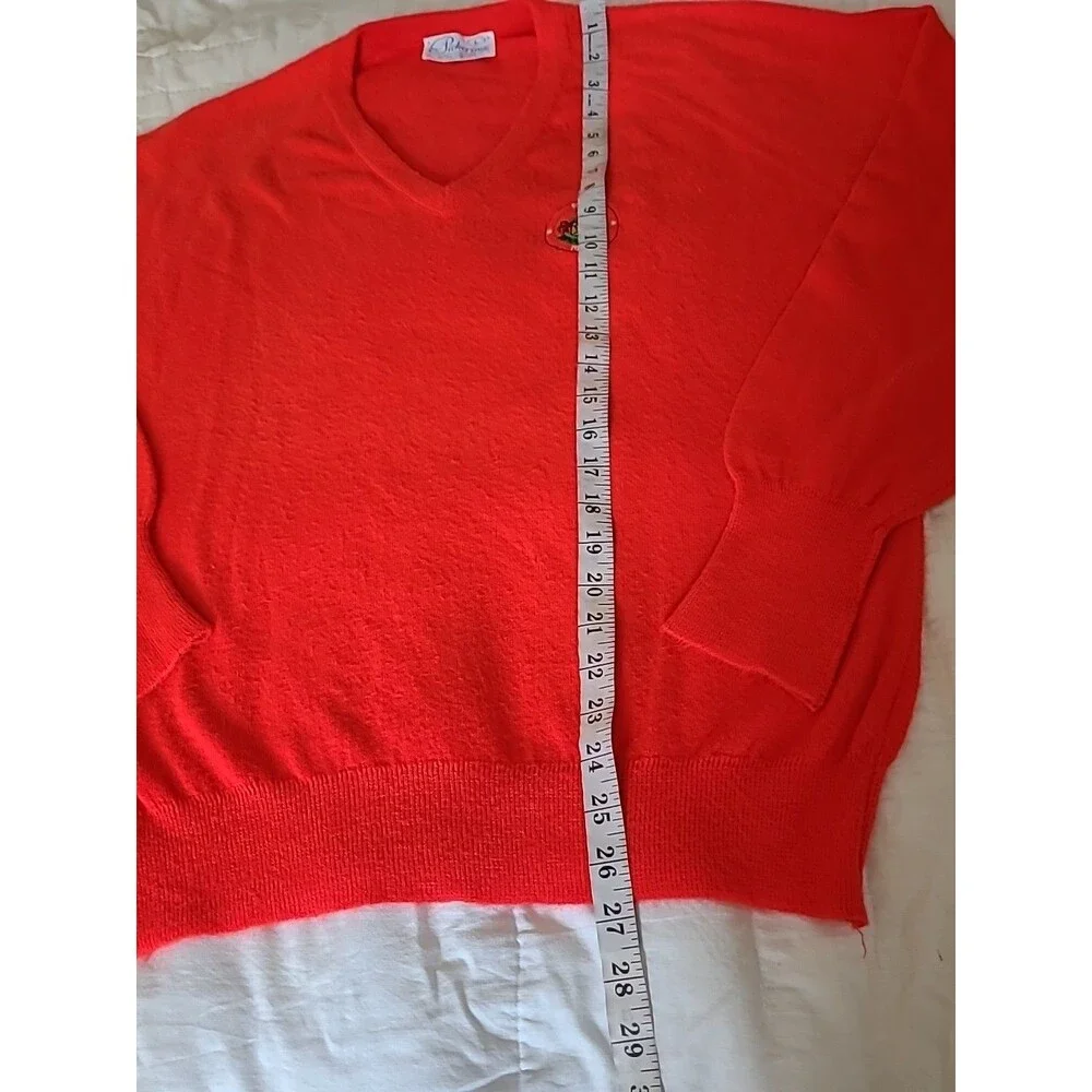 Vintage 70s Annadale Club Pickering By The Kimberton L Sweater Red Golf Knit